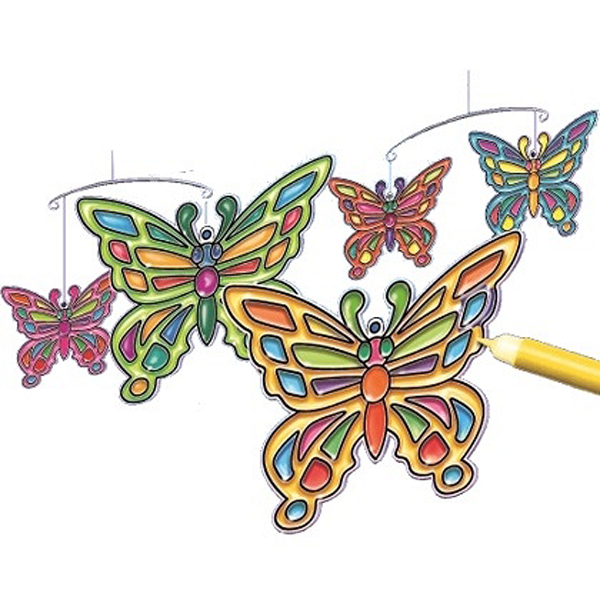 Воздушный витраж – Бабочки, с карандашами  